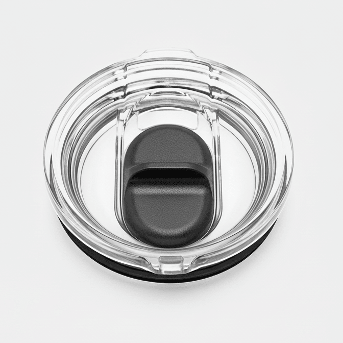 Included 30oz tumbler clear lid with black magnetic slider