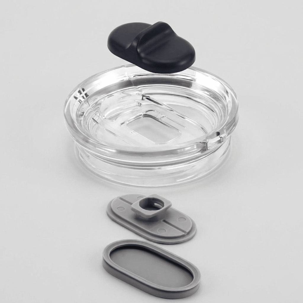 30oz tumbler lid showing removable magnetic slider components