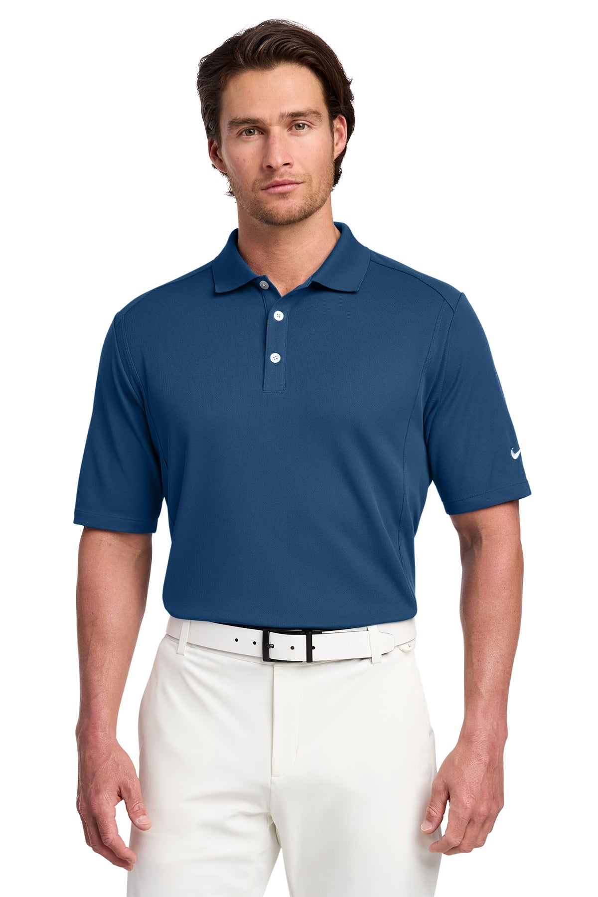 Court Blue Nike Dri-FIT Classic Polo for custom embroidery