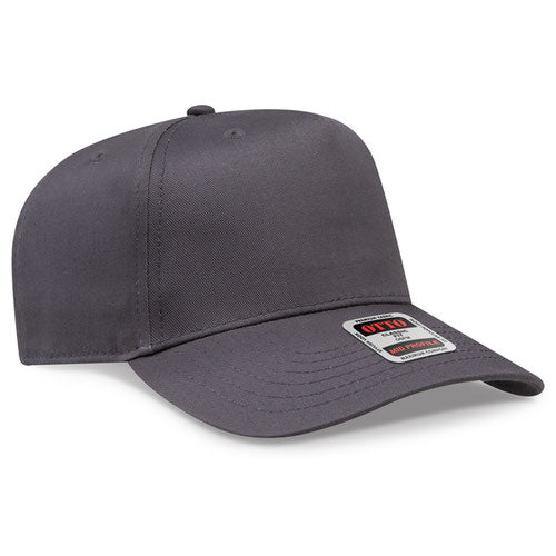 Charcoal/Gray Otto 31-069 five-panel snapback cap, blank before custom embroidery