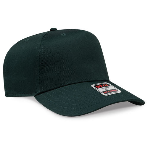 Dark Green Otto 31-069 five-panel snapback cap, blank before custom embroidery