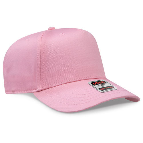 Pink Otto 31-069 five-panel snapback cap, blank before custom embroidery