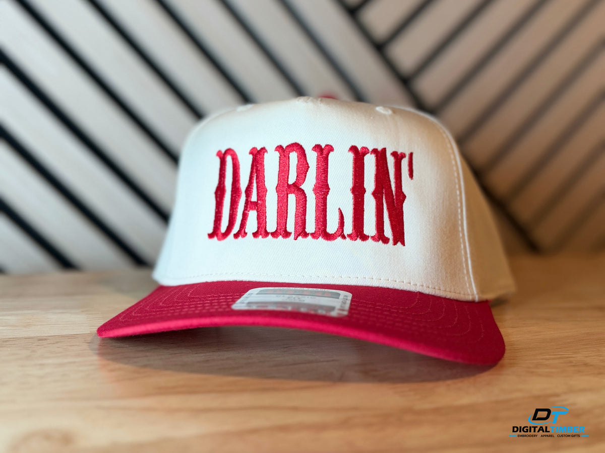 Darlin' Embroidered Hat | Otto 5 Panel Mid Profile Snapback Cap